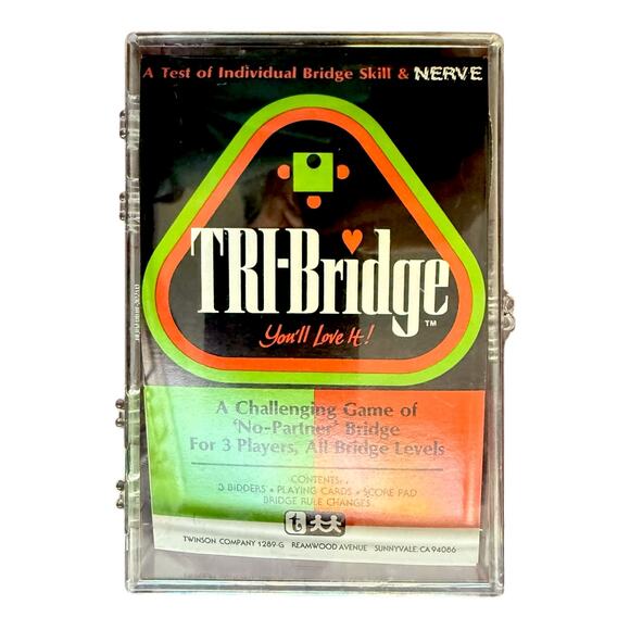 Tri-Bridge Card Game 1982 by Twinson Co – Vintage New Open Box Set - Picture 2 of 7